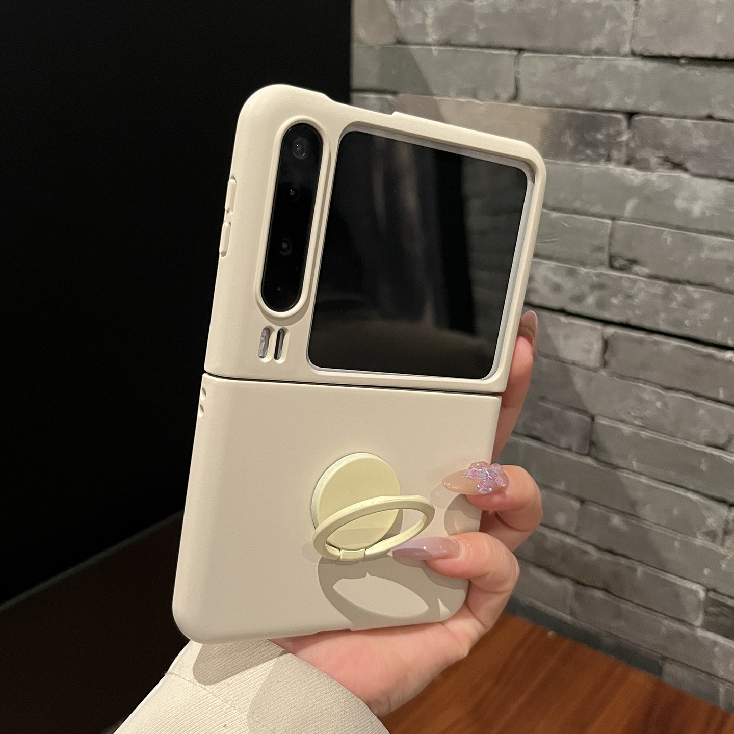 【高级感】磨砂古董白指环支架适用华为purax手机壳两件套p50