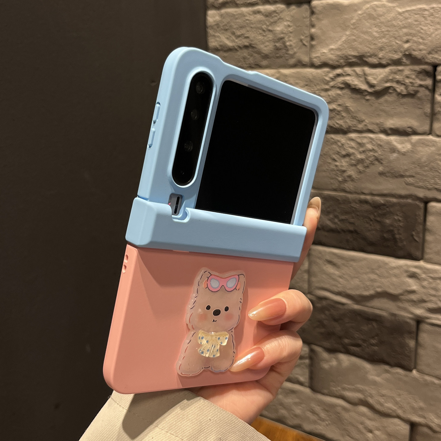 【高级感】新款中轴拼色蓝粉蝴蝶结狗适用华为puraX手机壳简约小众折叠三件套purax翻盖防摔原创女款全包外壳,3C数码配件,手机保护套/壳,淘宝优惠券,粉丝福利购,淘宝优惠卷