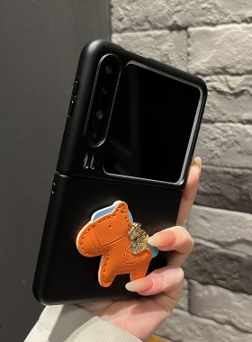 【高级感】简约肤感爵士黑色马上有钱适用华为puraX手机壳pocket2两件套zflip7翻盖防摔mixflip女款Vflip气质