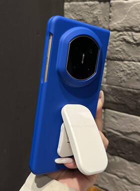 【带支架】简约磨砂肤感深蓝色推拉支架适用华为matex7手机壳折叠屏X6/X5全包荣耀magicv6翻盖防摔FindN6男女