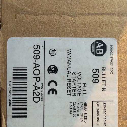 售前咨询509-AOP-A2D AB马达啓动控制器220-230VAC 1.9-2.9A谘询,电子元器件市场,其它元器件,淘宝优惠券,粉丝福利购,淘宝优惠卷