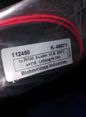 售前咨询Blohm+Voss 1xpt100 3-leiter kI.B 200 a=115 leitung=0