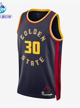 耐克Nike NBA金州勇士队库里30号男子运动球衣无袖背心FQ4342-422