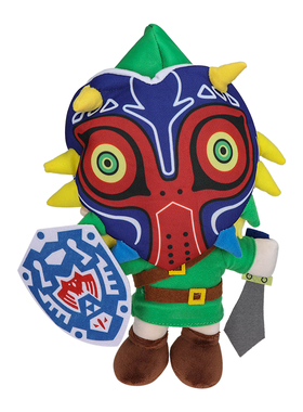 大号塞尔达传说戴面具林克玩偶 梅祖拉假面林克 天空之剑毛绒公仔