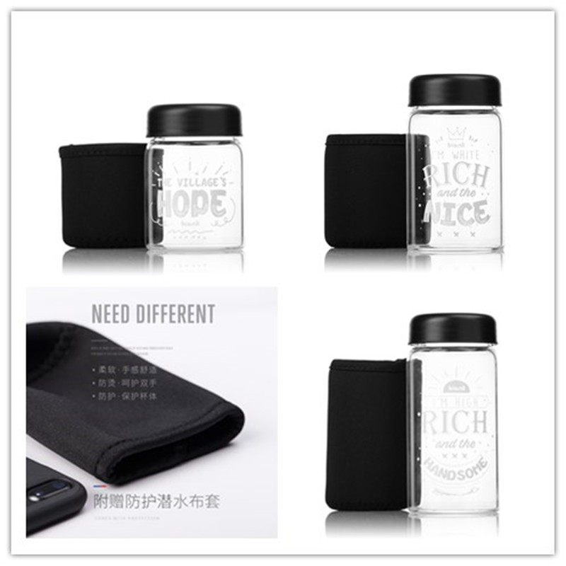 迷你韩式风耐高温印花小巧玻璃杯