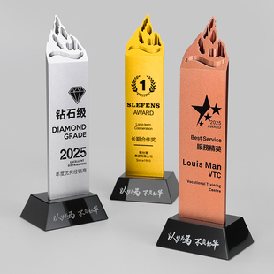 新款金属山峰奖杯 创意高档大气 公司年会优秀员工纪念品定制荣誉
