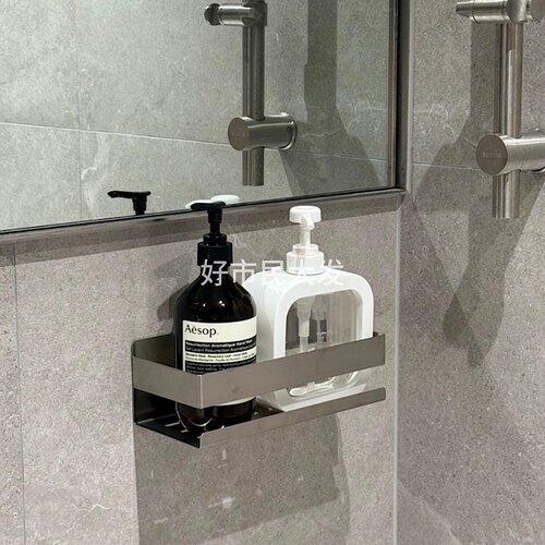 好市民大发 简约304不锈钢浴室免打孔置物架厨房海绵沥水架收纳架
