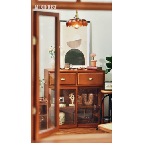 玩具】玻璃移门/抽屉柜 自由组合柜6分娃屋迷你微缩家具模型摆件