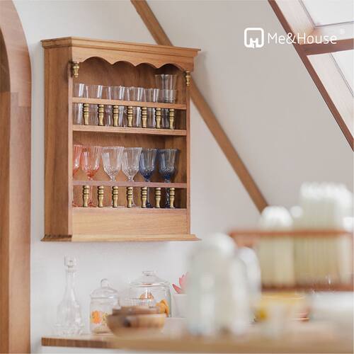 玩具】原木壁架 壁挂橱柜 厨房/客厅/卧室 6分娃屋迷你模型