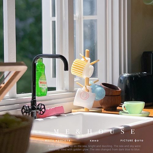 玩具】水槽/台盆/水龙头/水柱厨DIY配件 6分玩具微缩模型娃屋摆件