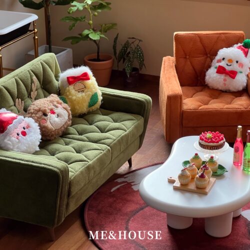 玩具】拉扣沙发双人/单人位/脚凳 家具6分ob11blythe娃屋微缩模型