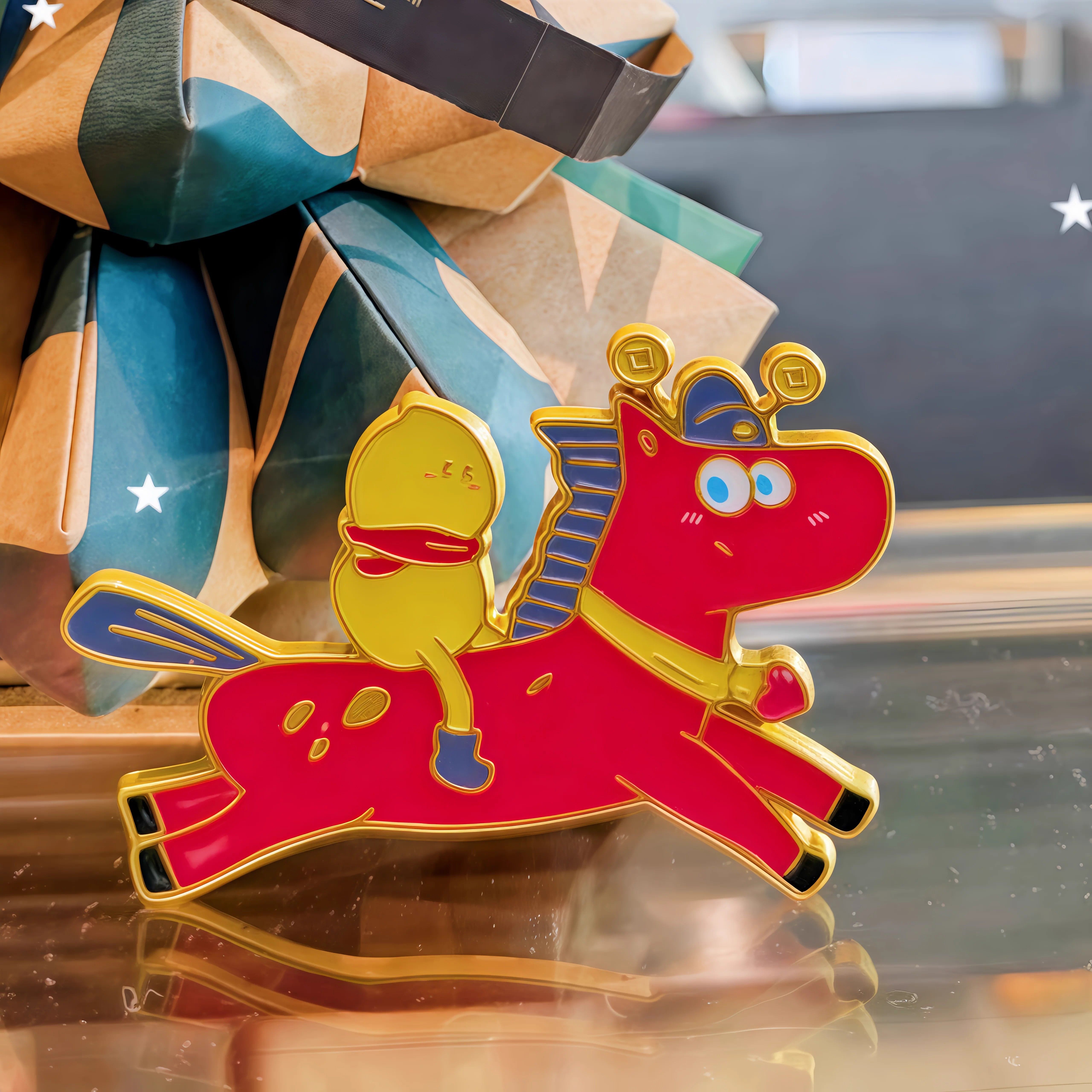 2026新款马年贺岁创意可爱卡通金属祝福礼物品强力磁吸对联冰箱贴