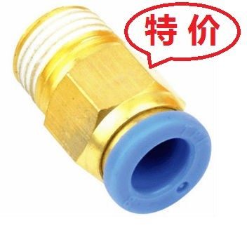 气动快速插接头 外螺纹直通 PC16-04 插外径16MM气管 4分接口1/2