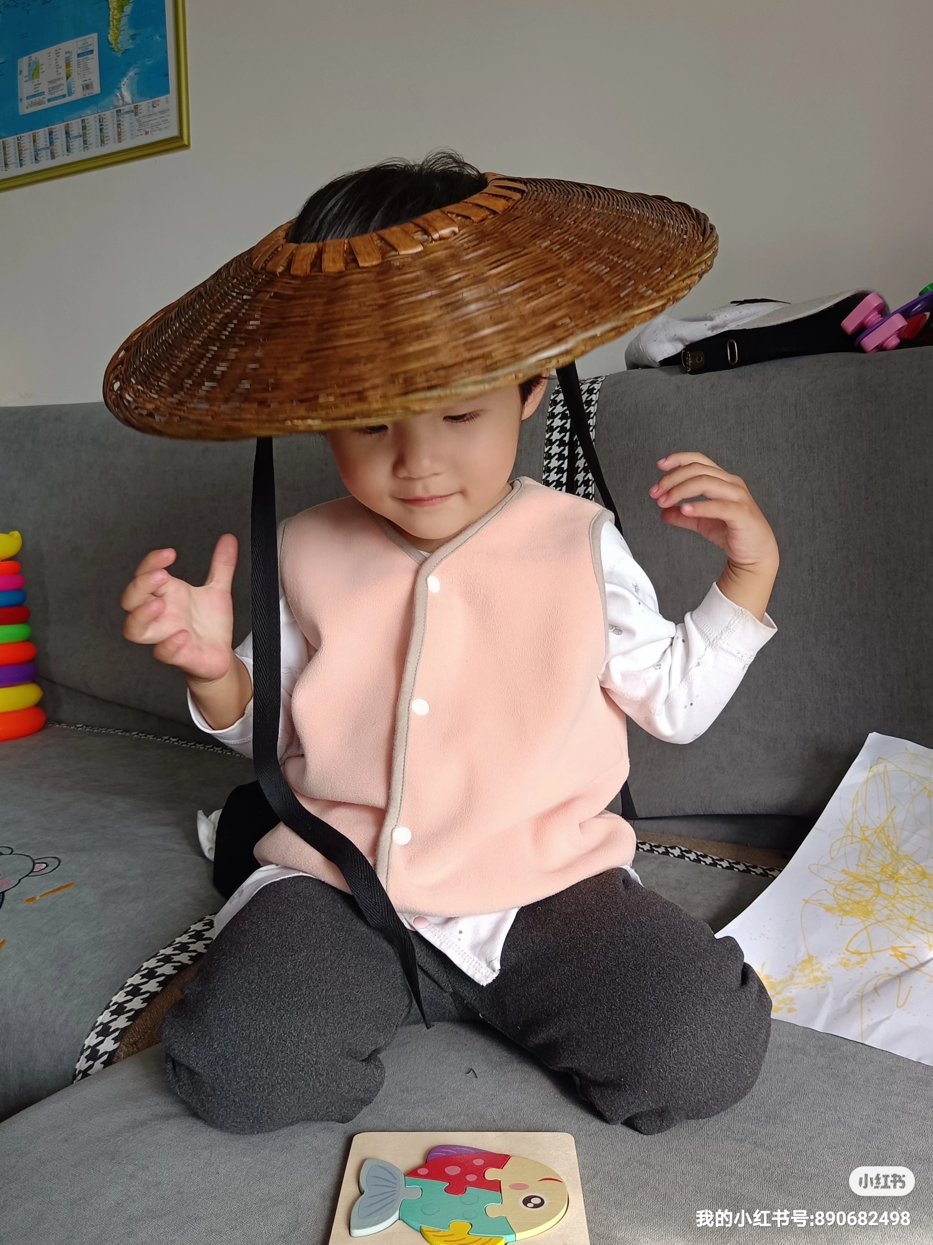 影楼斗笠拍照男孩汉服复古风空顶