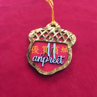新年圣诞树挂饰挂件礼物名字牌圣诞装饰木质玩偶挂件logo木牌定制