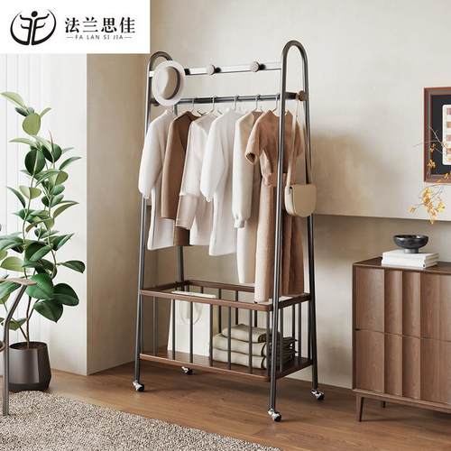 衣帽架法兰思佳不锈钢带轮中古风