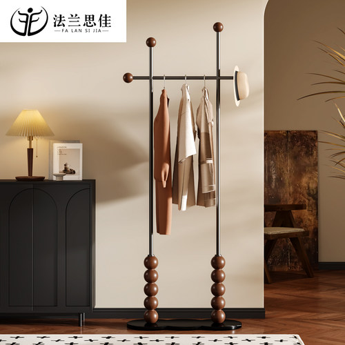 高级感衣帽架法兰四家不锈钢实木