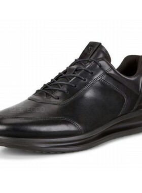 ECCO爱步男鞋舒适牛皮圆头低帮鞋系带商务休闲皮鞋雅仕207124