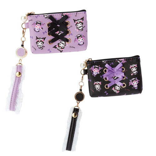 现货sanrio日本正版库洛米kuromi伸缩绳卡包女手包卡套零钱包朋克