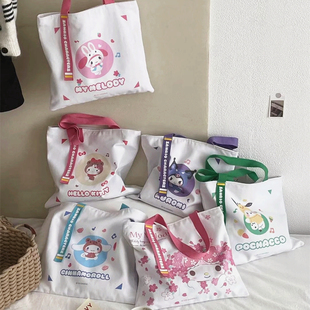 三丽鸥正品环保帆布背袋女单肩包小清新玉桂狗库洛米美乐蒂帕恰狗