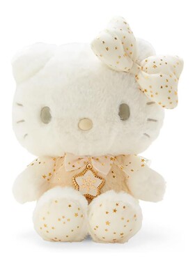 日本三丽鸥正版白金色hello kitty毛绒公仔潮玩偶凯蒂猫冬日限定