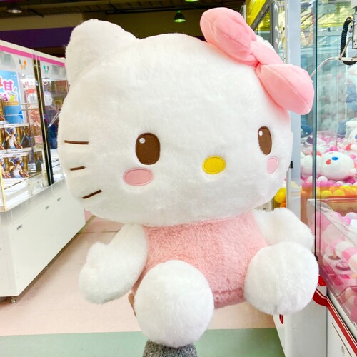 三丽鸥日本正版hellokitty粉萌毛绒公仔KT凯蒂猫大号抱枕生日礼物