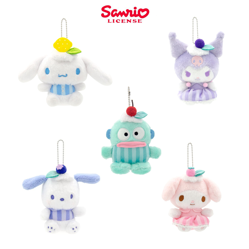 正版三丽鸥水果库洛米人鱼汉顿丑鱼帕洽狗毛绒公仔挂件钥匙链潮玩