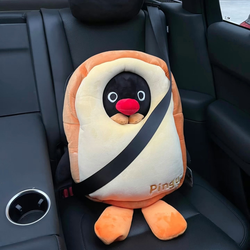 pingu正版企鹅家族吐司面包毛绒公仔抱枕大号玩偶靠垫女生日礼物