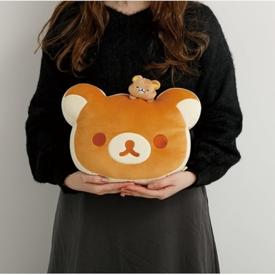 日本正版轻松熊毛绒松饼抱枕靠垫柔软沙发椅靠枕rilakkuma拉拉熊