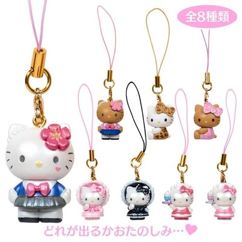 日本正版三丽鸥hellokitty盲盒挂件公仔豹纹JK制服lolita裙晒黑皮