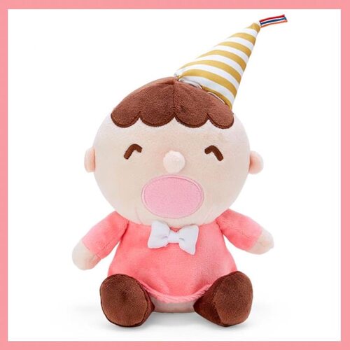 日本三丽鸥正版大口仔毛绒公仔玩偶Minna No Tabo娃娃生日帽礼物