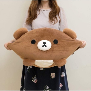 日本正版轻松熊弟弟柔软大号公仔抱枕靠垫大福靠枕chairoikoguma
