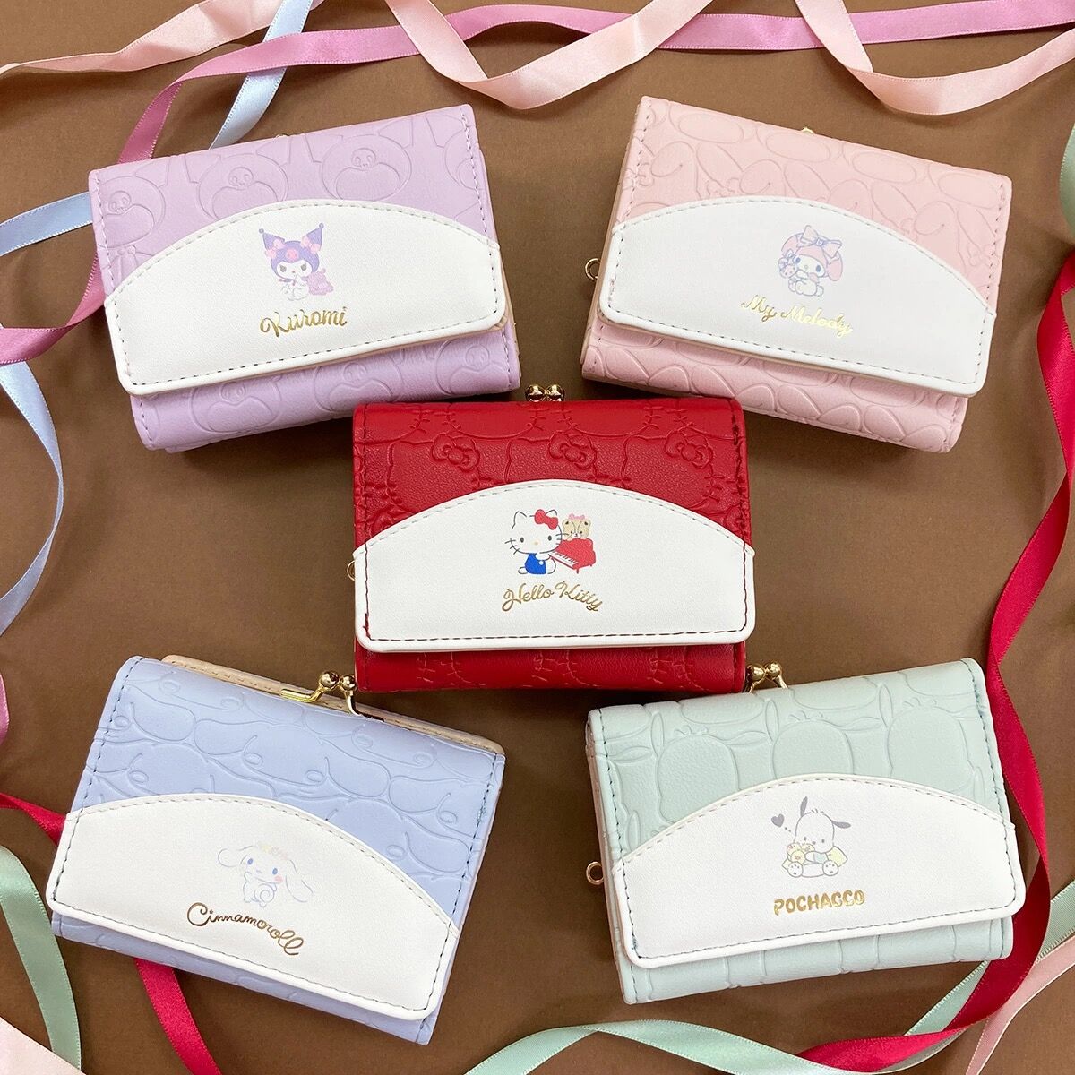 日本三丽鸥帕恰狗库洛米玉桂狗hellokitty折叠零钱包可爱女生卡套