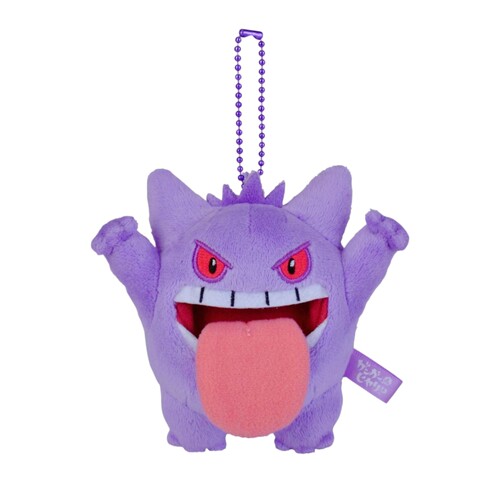 日本正版宠物小精灵宝可梦耿鬼吐舌头毛绒公仔小挂件钥匙扣Gengar