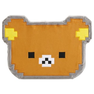 日本正版轻松熊像素靠垫抱枕加厚坐垫毛绒靠枕rilakkuma办公座椅