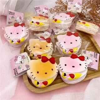 日本正版三丽鸥hellokitty捏捏乐松饼慢回弹减压玩具钥匙扣链挂件