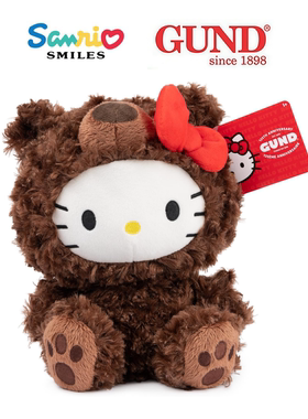 三丽鸥正版联名换装小熊hello kitty长毛绒玩具公仔潮玩偶凯蒂猫