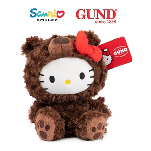 三丽鸥正版联名换装小熊hello kitty长毛绒玩具公仔潮玩偶凯蒂猫