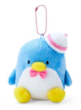 日本三丽鸥正品山姆企鹅毛绒公仔钥匙扣小挂件tuxedosam坐姿吊坠