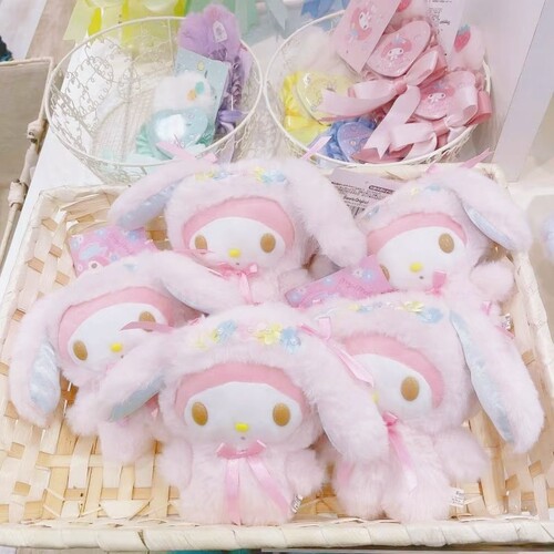 日本三丽鸥正品美乐蒂兔子耳朵换装毛绒公仔挂件玩偶复活节melody