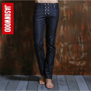 20点：19.9元包邮 JASONWOOD坚持我的  韩版修身原色效果柳丁牛仔裤10288718