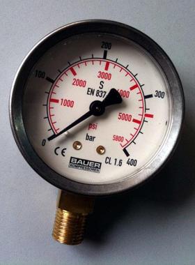 议价宝华压力表N4101宝华BAUER压缩机压力表0-400bar