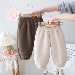 婴儿冬装 女宝宝运动裤 裤 儿童棉裤 子女童加绒加厚灯芯绒休闲裤 童装