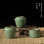 青瓷鸟笼配件鸟食罐三件套喂食器宠物鸟笼配件鸟缸虫杯食盒