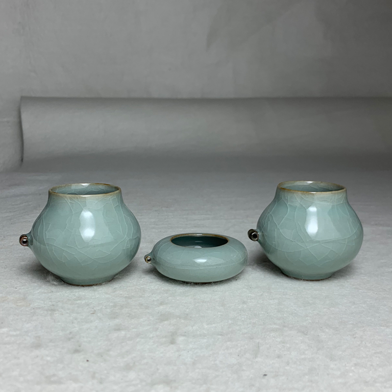 小鸟食罐鸟笼配件青瓷素雅喂食器