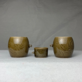 鸟笼配件鸟食罐宠物鸟饲料罐龙泉青瓷手工小罐子八哥喂食器鸟杯