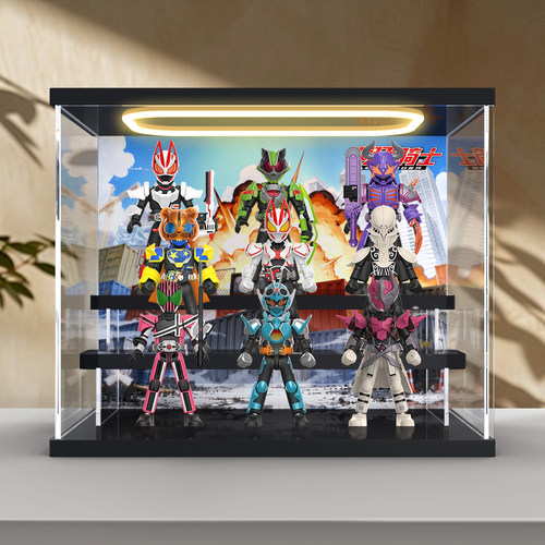 适用布鲁可积木人假面骑士星光版收藏手办玩具防尘罩回型灯展示盒