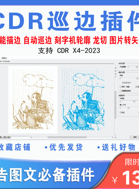 CDR软件插件一键自动uv描巡边轮廓异形转矢量抠图换背景省料排版