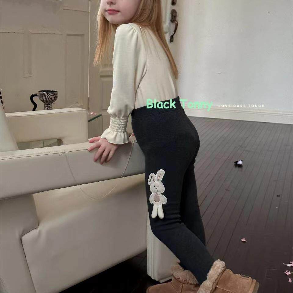 小黑托昵秋冬厚款女童打底裤小脚