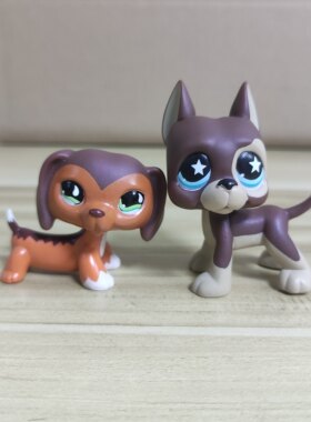 Q版宠物 lps pet微型的 萨凡纳腊肠狗拼星眼狗 小孩生日礼物玩具
